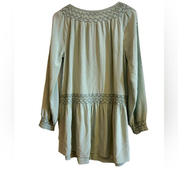 Calypso St. Barth Dadra Sage Silk Green Embroidered Elegant Embroidered Dress S - Picture 5 of 9